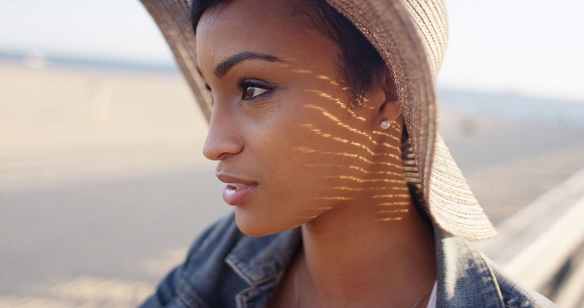 Side view of African American woman's face